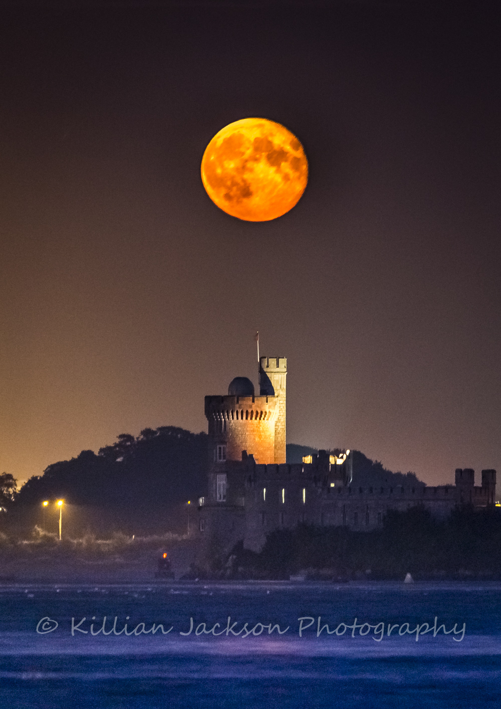 Supermoon over Blackrock castle