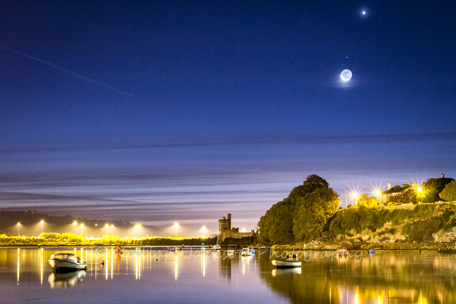 Crescent Moon over Blackrock Castle