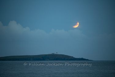 galley head, lunar, eclipse, moon, west cork, cork, ireland, wild atlantic way