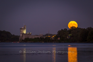 full, moon, rower, blackrock, castle, cork, cork city, ireland, river lee