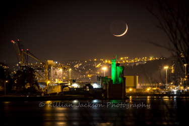 crescent, moon, blackrock, blackrock castle, cork, cork city, ireland, river, river lee