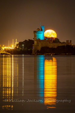 full moon, moon, blackrock, blackrock castle, cork, cork city, ireland, river, river lee