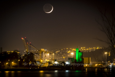 crescent, moon, blackrock, blackrock castle, cork, cork city, ireland, river, river lee