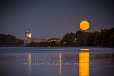 full, moon, rower, blackrock, castle, cork, cork city, ireland, river lee