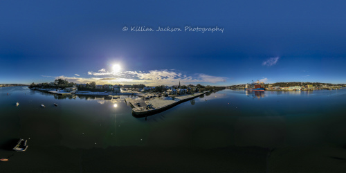 360, drone, mavic 2 pro, snow, blackrock, blackrock village, cork, cork city, ireland, river, river lee