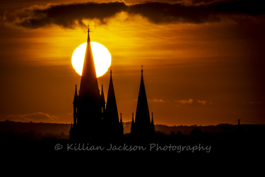 sunset, saint fin barrs, saint fin barres, saint finbarrs, cathedral, cork, ireland