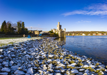 snow, blackrock, castle, cork, cork city, ireland, river lee