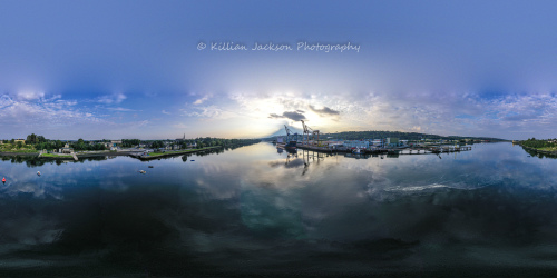 360, drone, mavic 2 pro, tivoli, blackrock, blackrock village, cork, cork city, ireland, river, river lee