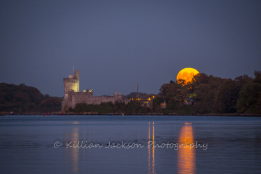 full, moon, rower, blackrock, castle, cork, cork city, ireland, river lee