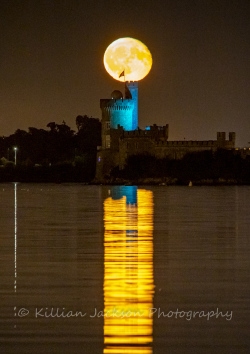 full moon, moon, blackrock, blackrock castle, cork, cork city, ireland, river, river lee