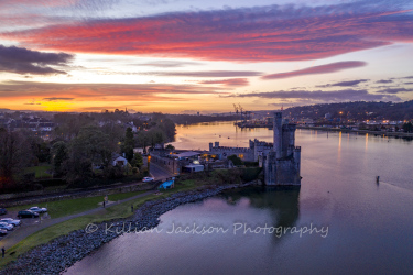 drone, mavic 2 pro, sunset, blackrock, blackrock castle, cork, cork city, ireland, river, river lee