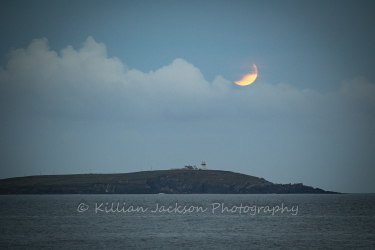 galley head, lunar, eclipse, moon, west cork, cork, ireland, wild atlantic way