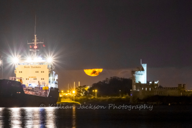 river, river lee, moon, blackrock, blackrock castle, cork, cork city, ireland