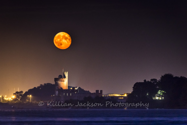 supermoon, moon, blackrock, blackrock castle, cork, cork city, ireland, river, river lee