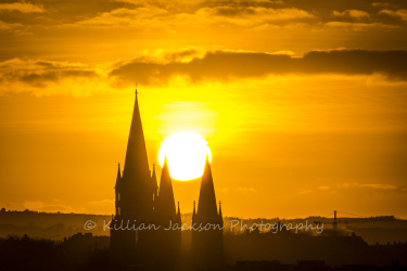 sunset, saint fin barrs, saint fin barres, saint finbarrs, cathedral, cork, ireland