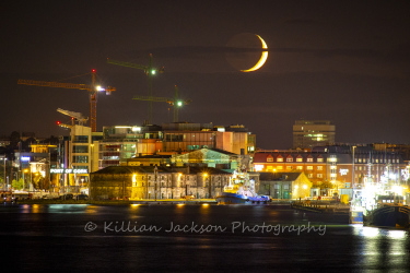 crescent, moon, cork, cork city, ireland, river, river lee