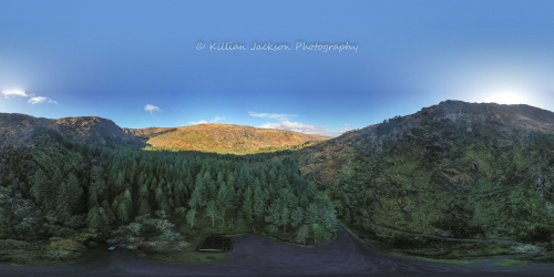 360, drone, mavic 2 pro, gougane barra, west cork, cork, ireland